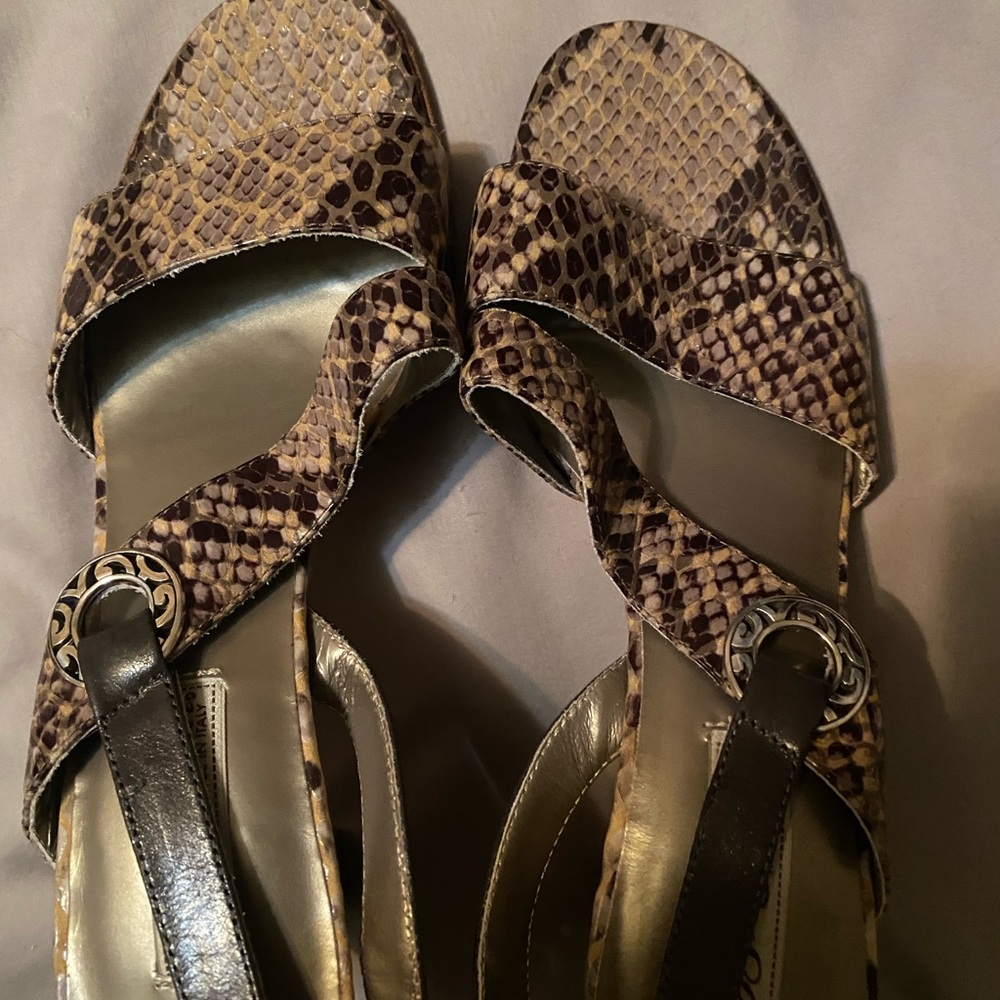 Brighton Brown Snake Print Sandals